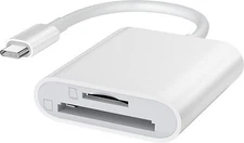 Type C SD TF Card Reader Adapter, 2 in 1 USB C Camera Memory Card Reader Compati