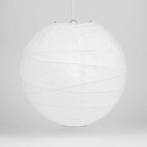 Quasimoon 18" White Irregular Ribbed Paper Lantern (10 PACK) by PaperLanternS... - Picture 1 of 5