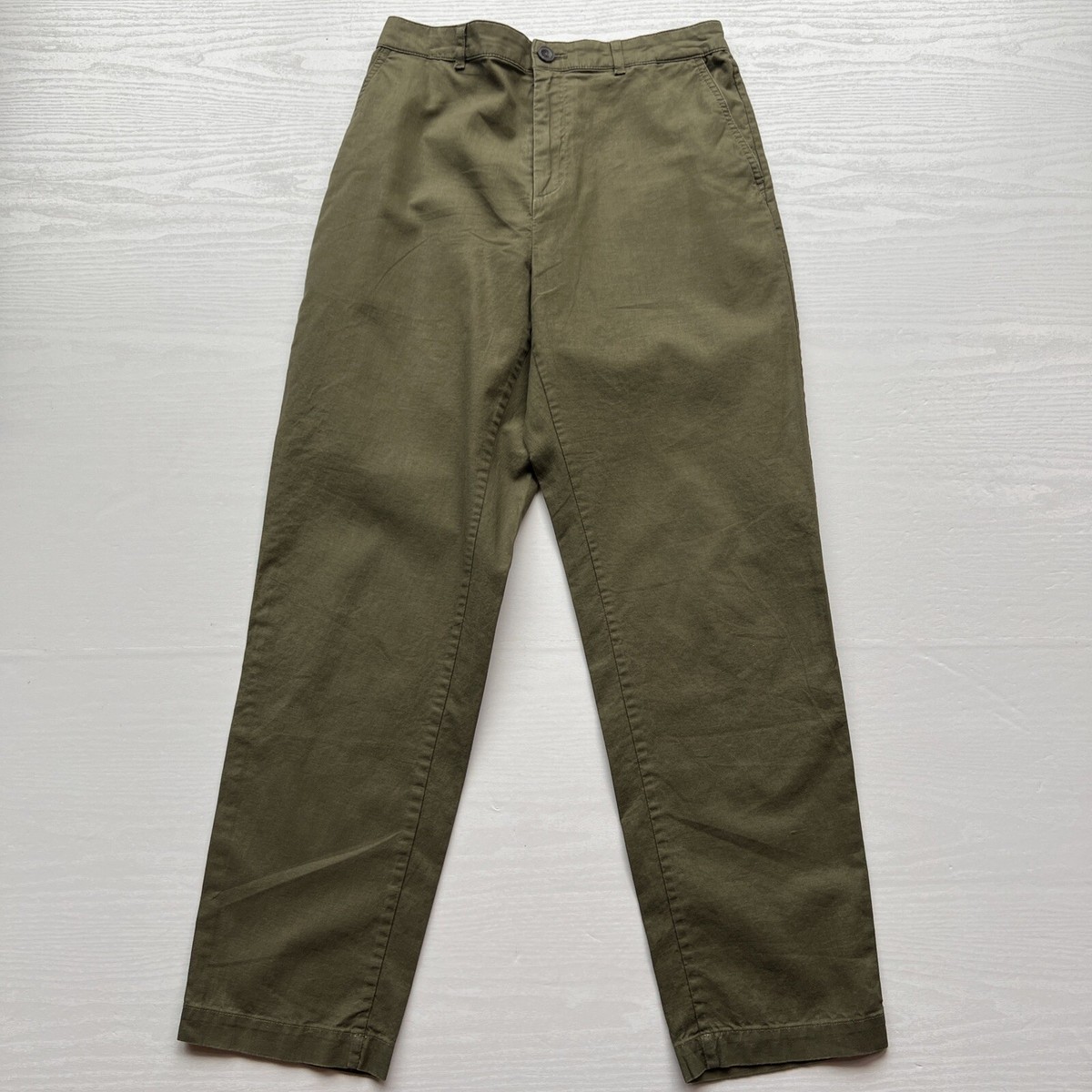 Uniqlo Linen Cotton Tapered Pants Womens Small Green