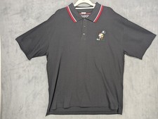 WB LOONEY TUNES TAZ TASMANIAN DEVIL POLO SHIRT Mens XL Black 100 Cotton