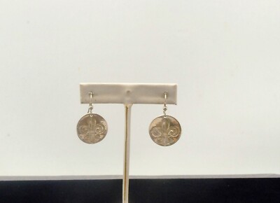 STERLING SILVER  BEAUTIFUL 5 POINTS INSIGNIA EARRINGS  #FMR870