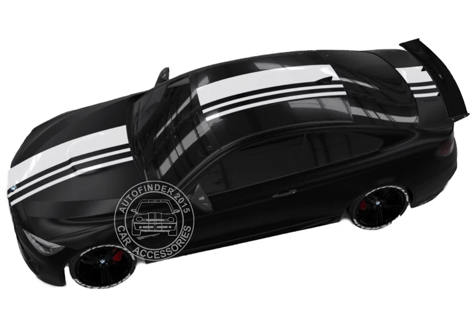 Pegatina gráfica de coche a rayas de carreras para BMW X3 X5 M6 capó techo parachoques trasero calcomanías Foto 2 de 4