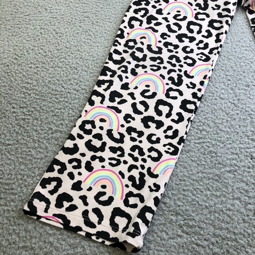Pixie Lane Pajama Sleep Set Girls 8 Leopard Print Rainbow Long Sleeve Comfort - Picture 12 of 19