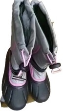 Sorel Flurry Kids Size 6 Youth Waterproof Winter Snow Boots Felt Grey/Pink