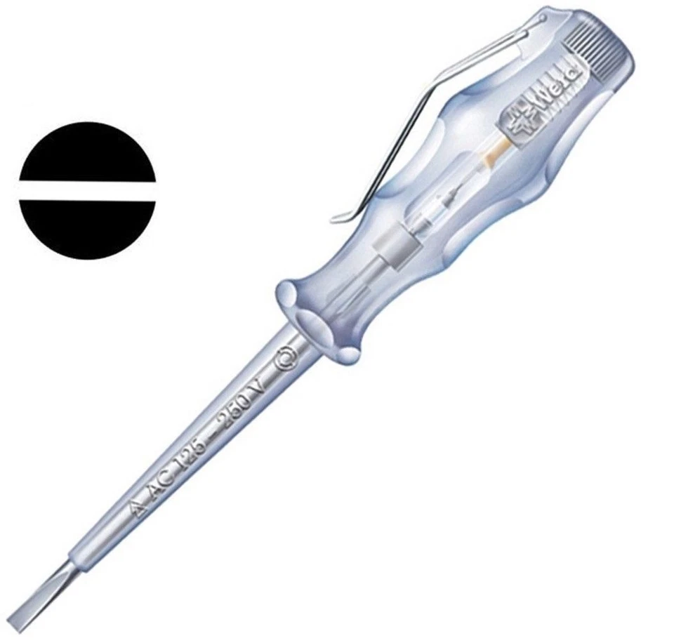 Wera 005655 Single Pole Voltage Tester 150 - 250V Screwdriver Slotted 3.0x70mm