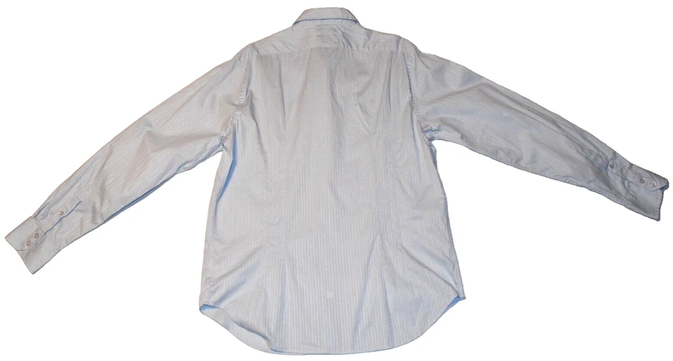 Camisa con botones de manga larga GUESS para hombre XL azul a rayas 100 % algodón Foto 2 de 4