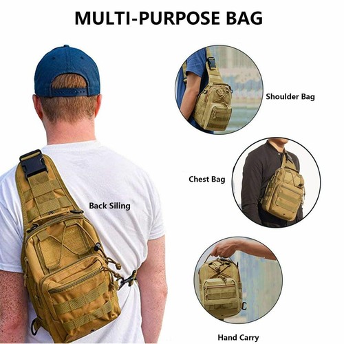 Outdoor Shoulder Chest Bag men Military Tactical Backpack Travel Camping Hiking - Picture 17 of 21