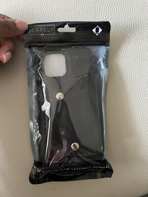 Casey Black Vegan Leather Wallet Case (12/12 Pro)