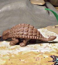 Marx 1960s Type Il Ankylosaurus Dinosaur, Chocolate Brown