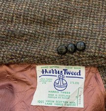Vintage Harris Tweed pure wool handwoven classic hunting jacket blazer 40R