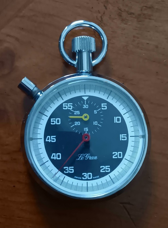 VTG Swiss Made LE GRAN Mechanical Wind Up 60 Second & 30 Minute Stop Watch EUC