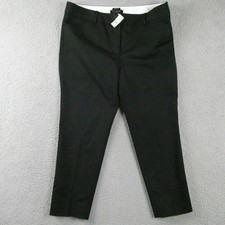 Talbots Hampshire Ankle Pants Womens 12P Black Dress Career Stretch Twill Petite