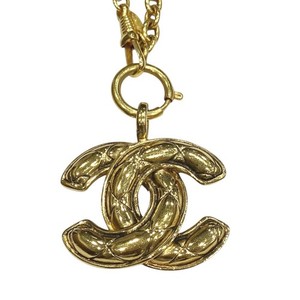 Authentic CHANEL Necklace Accessories Matrasse 70.0g 72cm Gold Plated 3859 Free shippi...