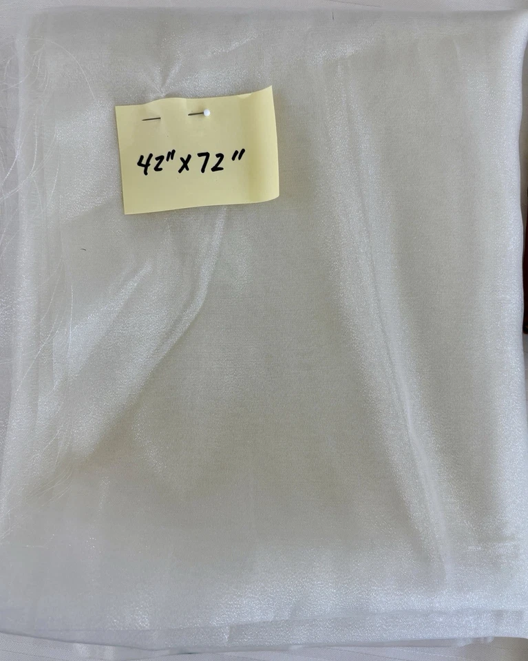 Asstd Fabric Lot Sheer Organza, Ivory & Lt Blush Pink, Dk Gold Satin, Interfacin - Image 4 of 4