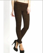 New Trendy Dark Brown Zebra Animal Print Stretchy Leggings