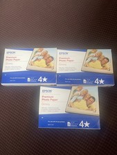 Epson Premium Glossy Photo Paper, 4" x 6", Three Packs Of 100 New Old Stock