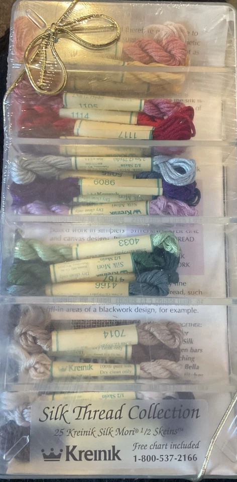 Kreinik Mfg. SILK Thread COLLECTION 25 Silk Mori 1/2” Skeins Threads NIB - Image 4 of 4
