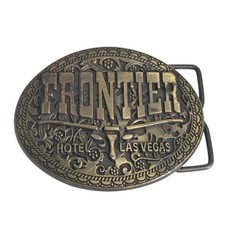 Frontier Hotel Casino Las Vegas Nevada Belt Buckle   Western Longhorn Vintage