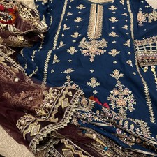 Pakistani Indian Shalwar Kameez Chiffon Duppata Bust 48:49 fully lined