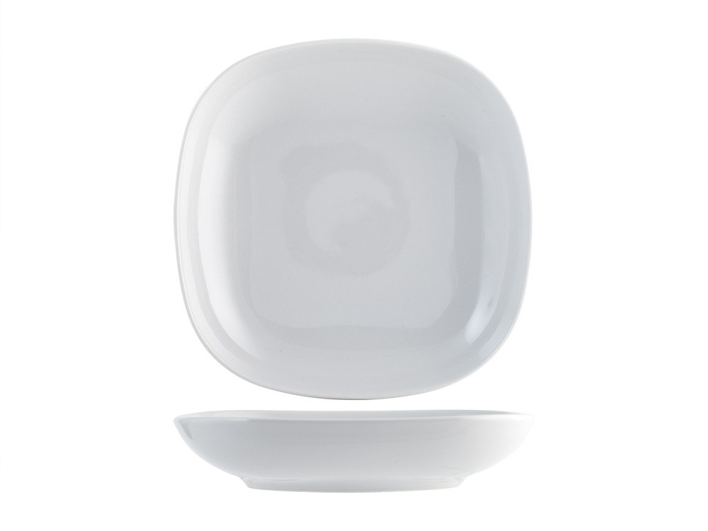 Danubio White Porcelain Single Deep Plate 21 Cm