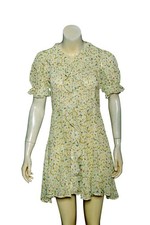 Doen Floral Dress S 6 Women's Casual Ruffle Pintuck Short Sleeve Short NWD 46084