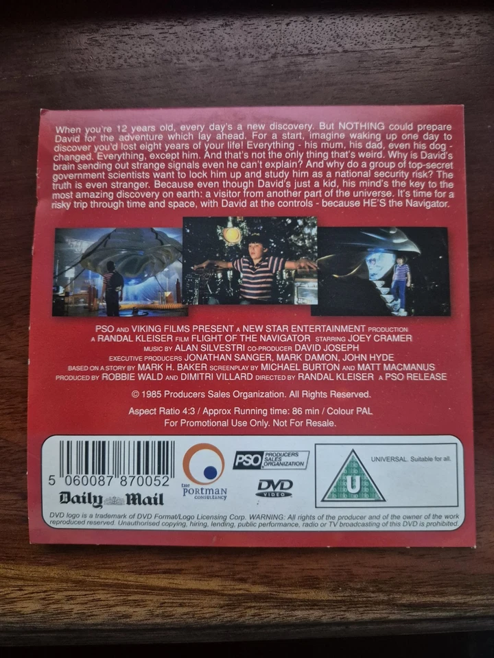 Flight of the Navigator : Daily Mail promotional DVD . - Image 2 of 3