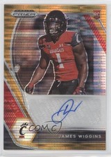 2021 Panini Prizm Draft Picks Orange Pulsar 32/49 James Wiggins Auto 0f2i
