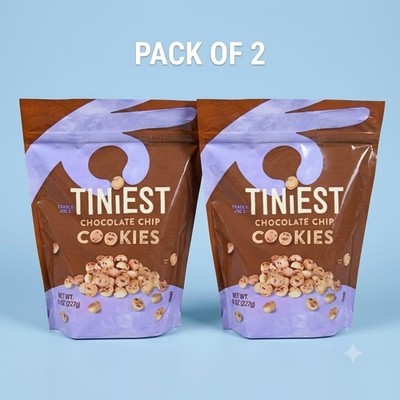 2 Pack Trader Joe's Tiniest Chocolate Chip Cookies Bite Size Crunchy