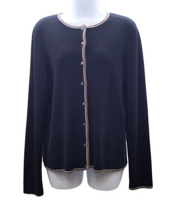 Casual Corner Annex Women's Cardigan sweater button up black Size XL