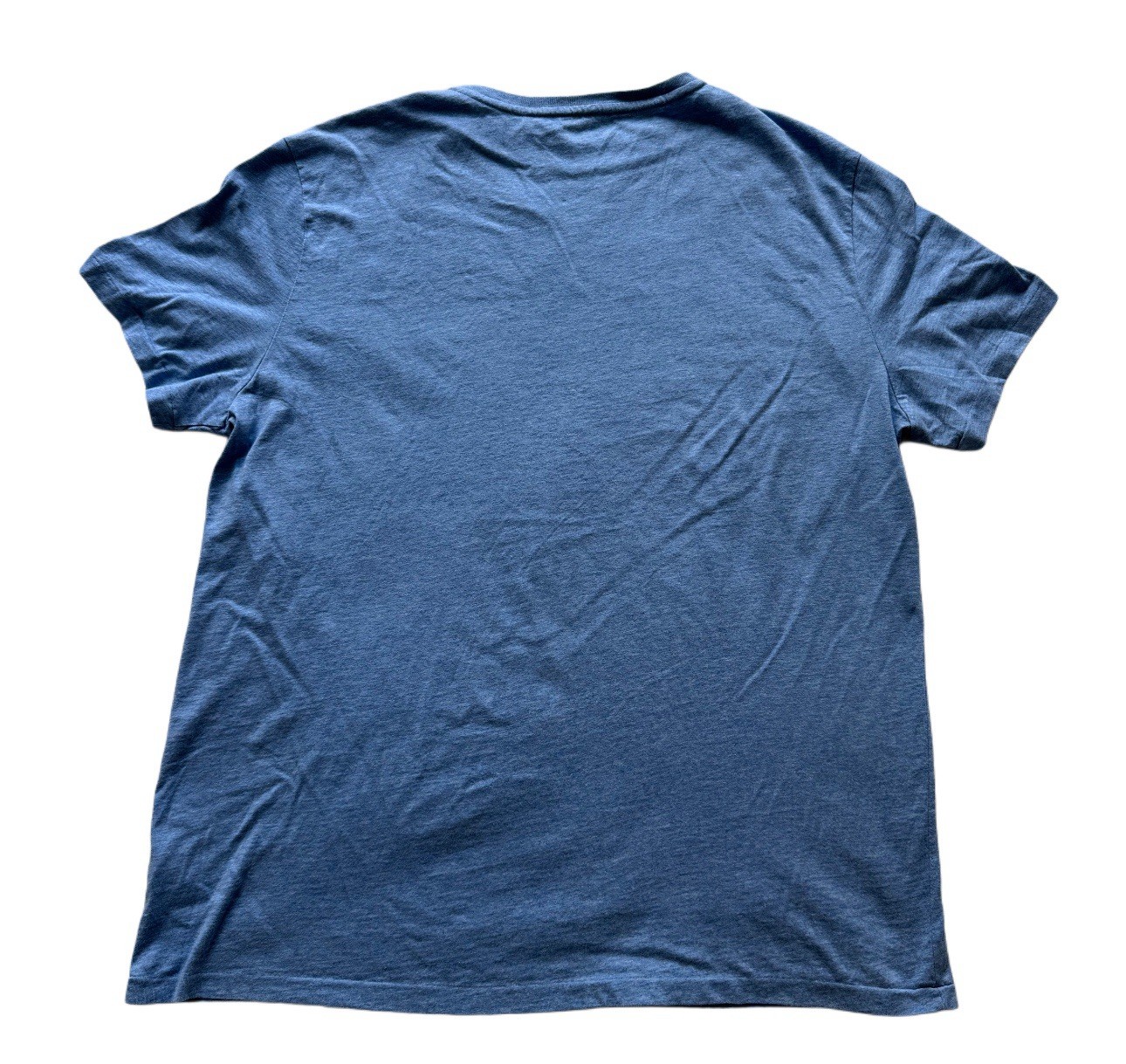 Polo Ralph Lauren camicia uomo grande scollo a V blu manica corta maglietta blu pony