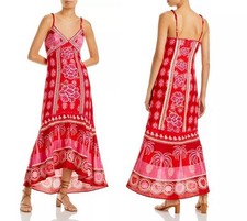 NWT Women’s Farm Rio Sunrise Summer Maxi Dress Size Large 100% Linen