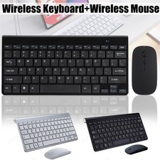 Wireless Keyboard and Mouse Combo- Slim Thin Wireless Keyboard Mouse Black Gray