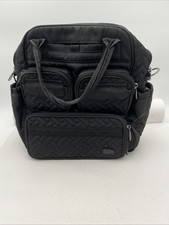 LUG Mini Puddle Jumper 2 Black Convertible Bag Unisex Quilted Travel Diaper Bag