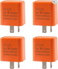 2-Pin LED Electronic Flasher Relay, 12V Adjustable Speed Flasher Style: Orange