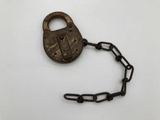VTG Corbin "N. Y. Tel. Co." Chain Padlock Made in USA 3.5X2.5'' NO Key