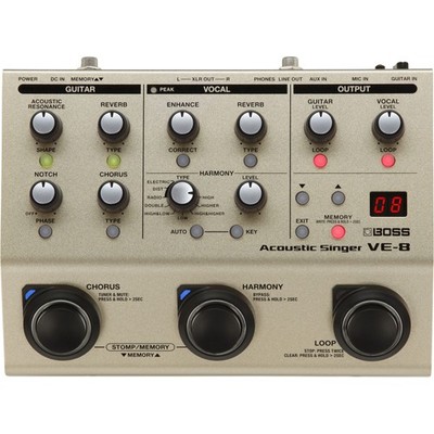 Boss VE-8 Acoustic Singer Acoustic/Vocal Multi-Effects Processor