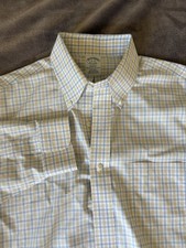 Brooks Brothers Est. 1818 Men's Blue Regent Shirt Size 16/35 Light Blue  Yellow