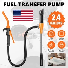 Battery Powered Electric Fuel Transfer Siphon Pump Gas Oil Water Liquid 2.4 GPM