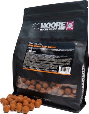 CCMoore Pro-Stim Liver 15mm 1kg Premium Boilies Karpfen Köder Carp Bolie Futter