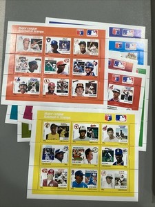 1988 Grenada Major League Baseball 9 Stamp Sheet Lot Babe Ruth,  Lou Gehrig