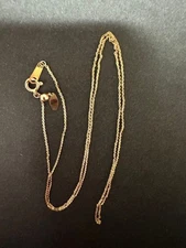 agete K10 Pink Gold Necklace 50cm Slide Chain Used From Japan