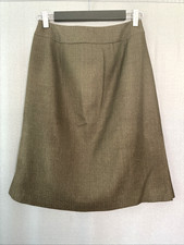 Vtg Harve Benard Herringbone A-line Wool Skirt Sz 4 Olive Green Academia Country