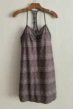PrAna Elixer Tank Dress Built In Bra Volcanic Brown Sumatra Sporty Hiking Size M
