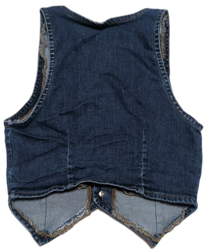 Chaleco Boohoo Denim Chaleco EE. UU. 4/Reino Unido 8 Dobladillo Crudo Botón Frontal Mezcla de Algodón Foto 2 de 4
