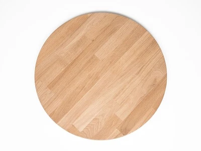 LIGNAU Runde Tischplatte Massivholz Holzplatte Eiche Astfrei Ø60x2,6cm roh