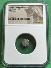 IONIA, CLAZOMENAE 5th Century BC AR Diobol NGC