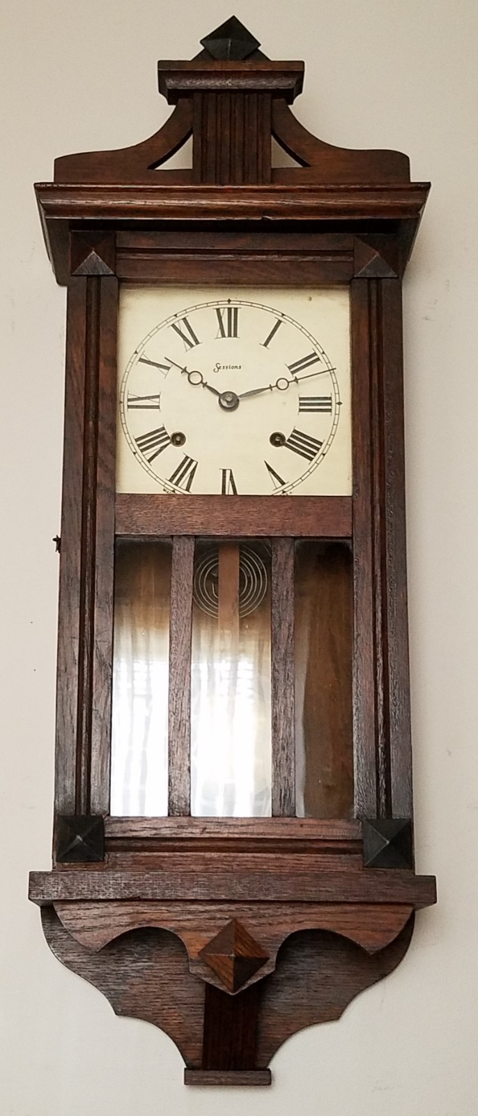 Antique Sessions Regulator Wall Clock 8-Day, Time/Strike, Key-wind