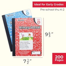 4x BAZIC Primary Journal Composition Book, 200 Pages Drawing  Writing Grade K-2
