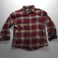 Orvis Classic Collection Red Plaid Flannel Shirt Men's XL Heavyweight Cotton
