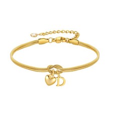 Initial Bracelet - Bracelets for Women, Trendy 18K Gold Plated Initial Bracelets